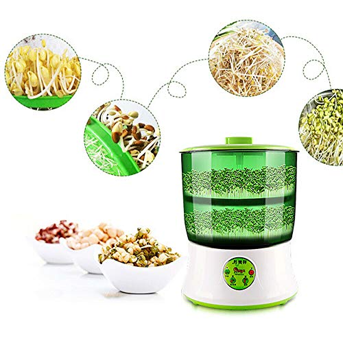 DONNGYZ 2-Layer Bean Sprouts Machine, 110V Automatic Intelligence Electronical Healthy Seed Sprouts Maker Homemade