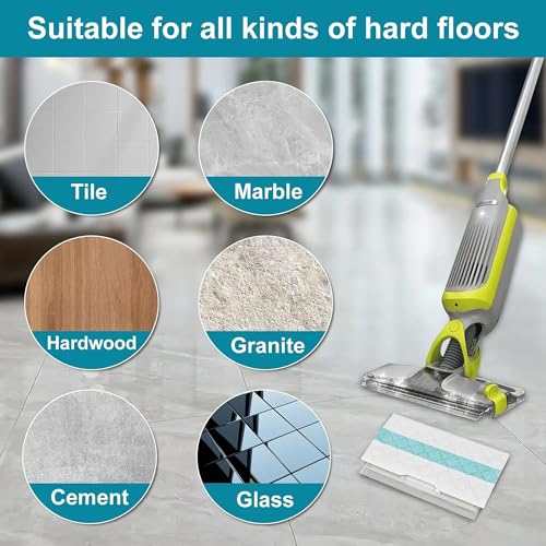 image for WYCBHZGA 30 Packs of Disposable Hard Floor Vacuum and Mop Pad Refills 