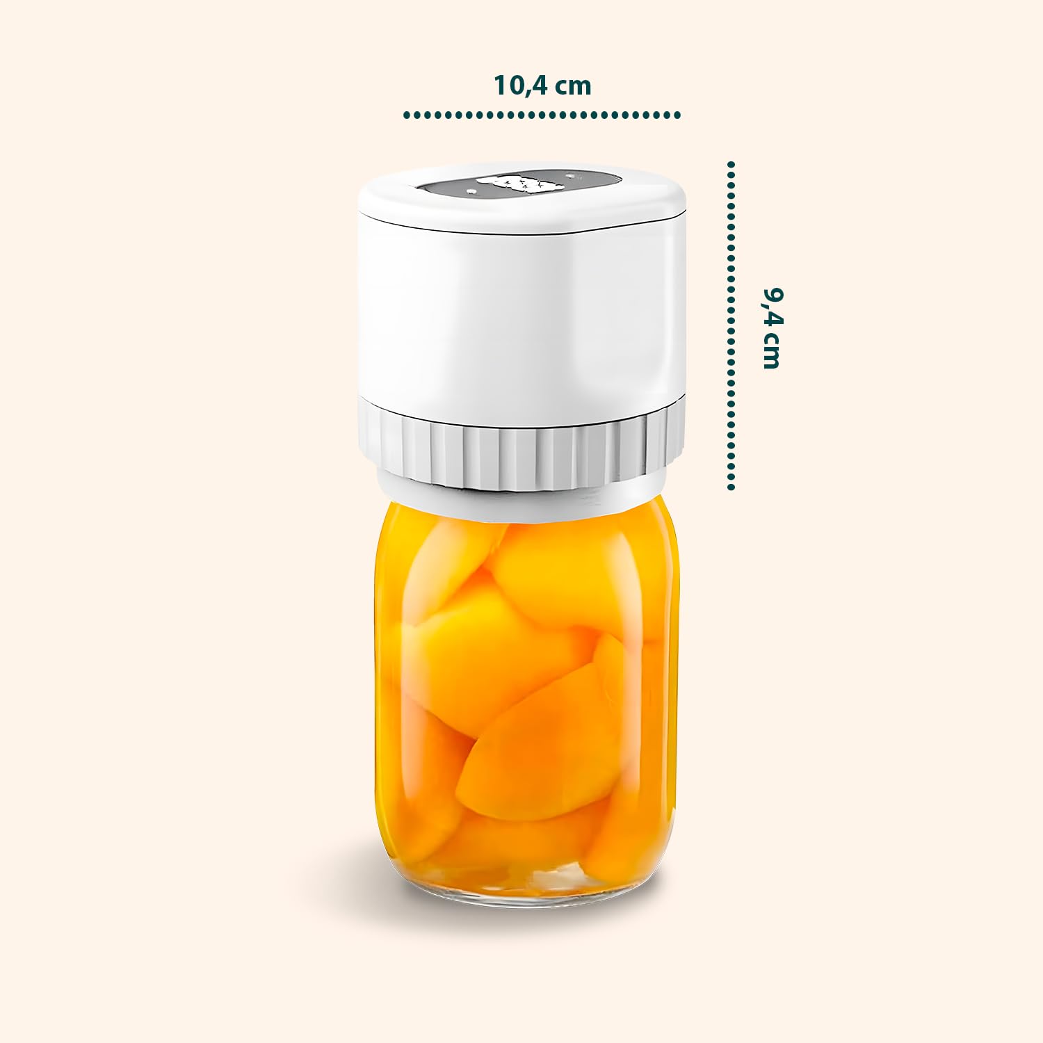 Avilia - Sigillatore Macchina Sottovuoto Alimenti per Barattoli Ø6,8/8,3 cm con 10 Tappi Inclusi, Sigillatura Automatica, Uso Domestico e da Viaggio, Alimentazione USB-C, Compatto e Portatile