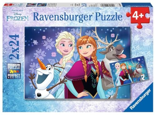 Ravensburger - 09074 - Puzzle Aurores boréales/Reine des Neiges - 2 x 24 pièces
