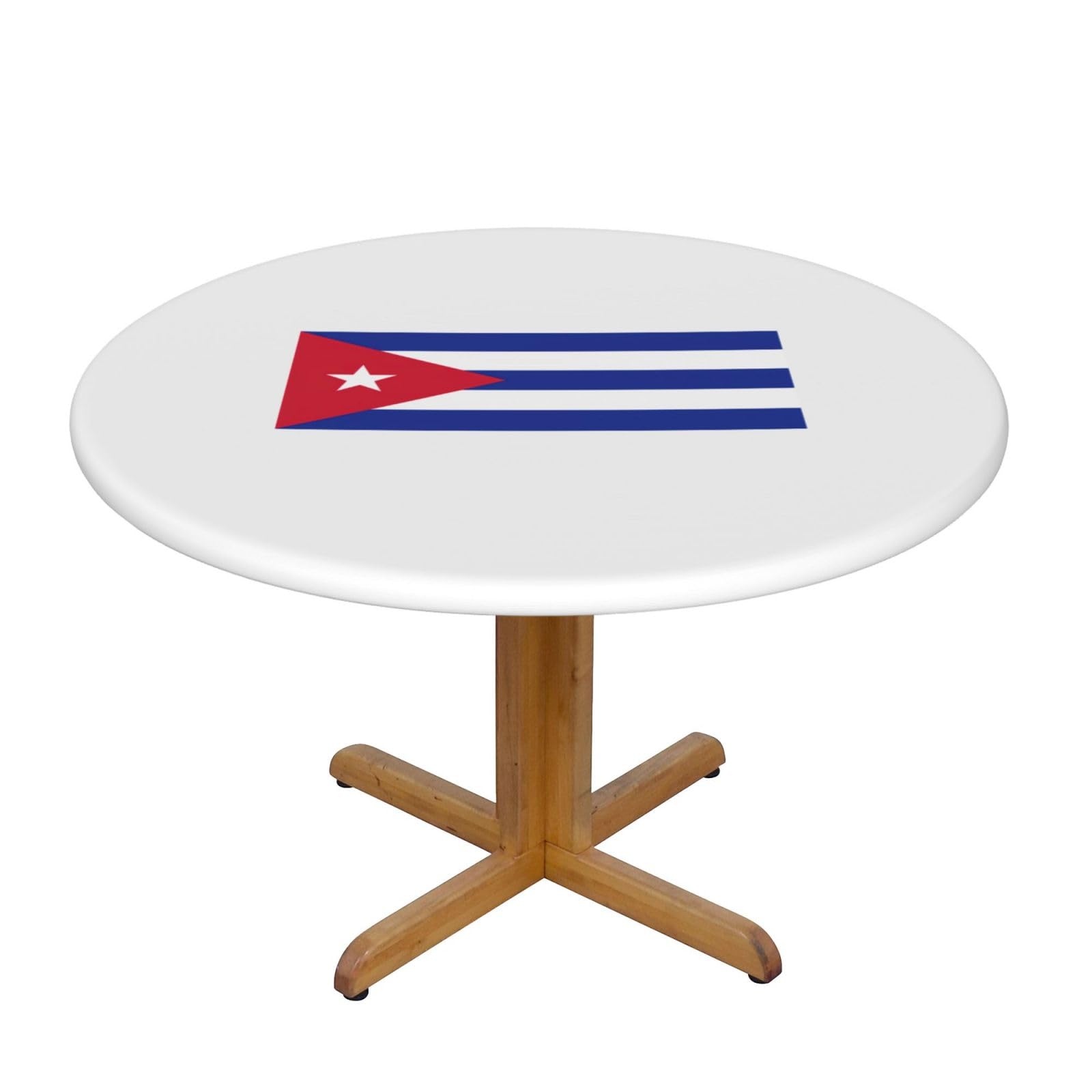 PPHGUT Cuban flag Print Round Tablecloth Family Table Cover Kitchen Wedding Party Everyday Outdoor