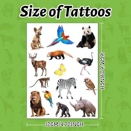 Hokiis YSDWWST-US 200+Pcs Realistic Wildlife Animal Temporary Tattoos thumb #2