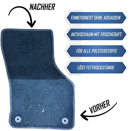 Normfest Velvet – Polsterreiniger Schaum für Autositze, Teppiche und Dachhimmel, entfernt Fett, Kaffee, Nikotin und Schmutz, fasertief, materialschonend, schnell trocknend, ohne Absaugen, 3x 400ml