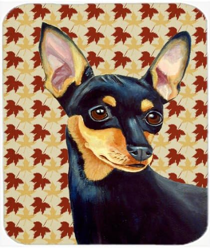 Min Pin Fall Leaves Portrait Mouse Pad, Hot Pad or Trivet Min Pin Fall Leaves Portrait Mouse Pad, Hot Pad or Trivet