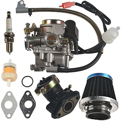 jtfrkope 50CC Carburetor 4 Stroke GY6 High Performance 139QMB Carburetor for 49cc 50cc Scooter Moped PD18J Carb Engine, 50cc Moped Carburetor + Intake Manifold Cover