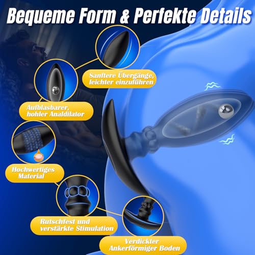 3 Stück Anal Plug Set, Analplug# für Frauen Männer mit Dynamisch Stahlkugel, Buttplug aus Platinsilikon für Lange Zeit Bequemes Tragen, Butt Plug vom Anfänger zum Profis Ø2,6cm Ø3,2cm Ø3,8cm yewuzer