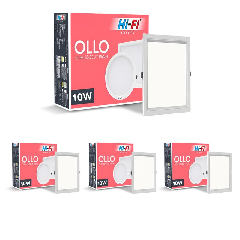 Image of Hi-Fi OLLO Polycarbonate 10-watt Square Led Downlighter| Recessed Led Downlight|Led Ceiling Light for Home and Hall|Cut Out: 68 mm, Color: Natural White (4000K) Pack of 4