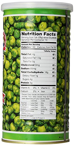 Image of Hapi Hot Wasabi Peas, 9.9 Ounce Tins (Pack of 4)