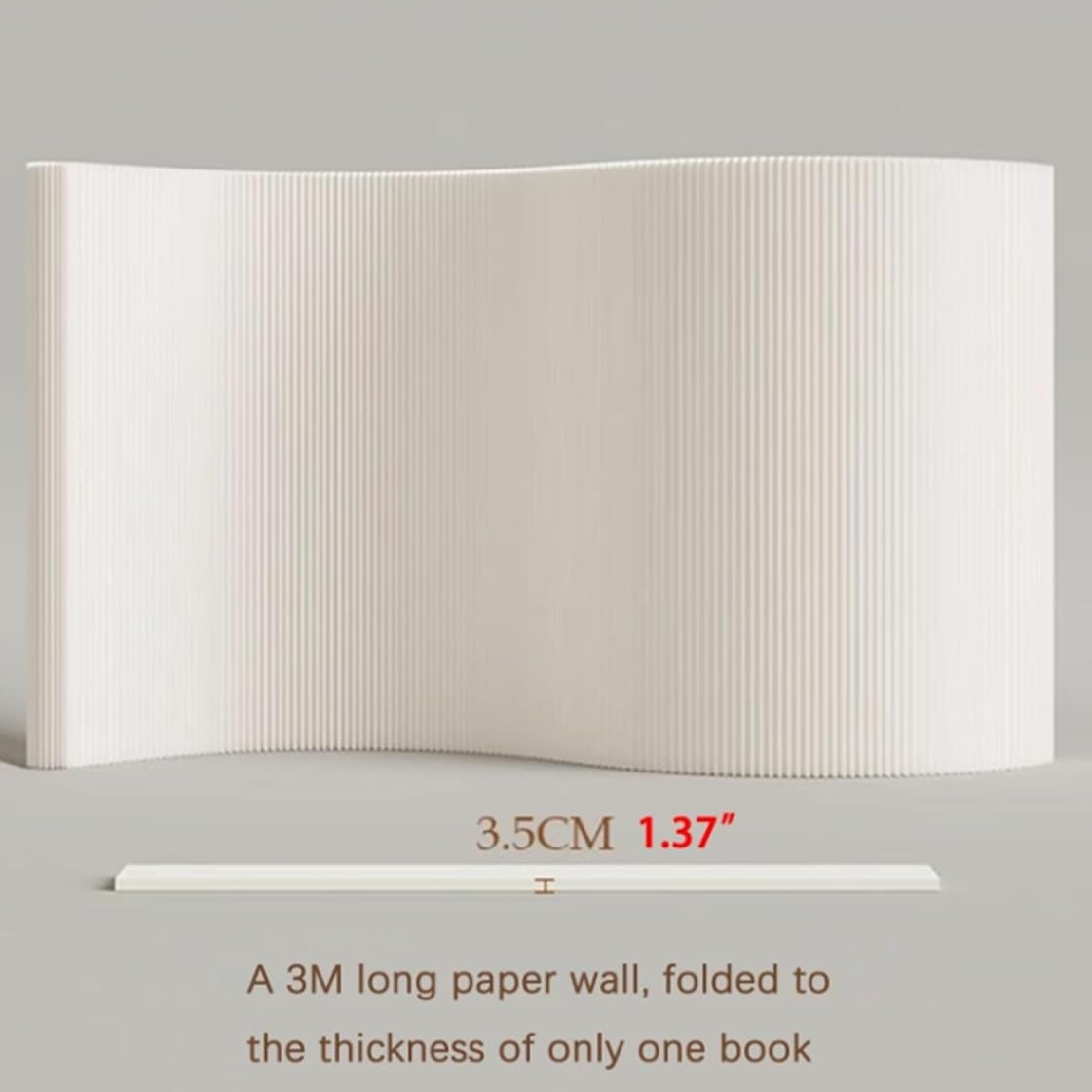 Divisorio pieghevole retrattile, pannelli divisori moderni pieghevoli per la privacy degli interni, divisorio di carta autoportante,White-8x1.8m/26.25x5.91FT