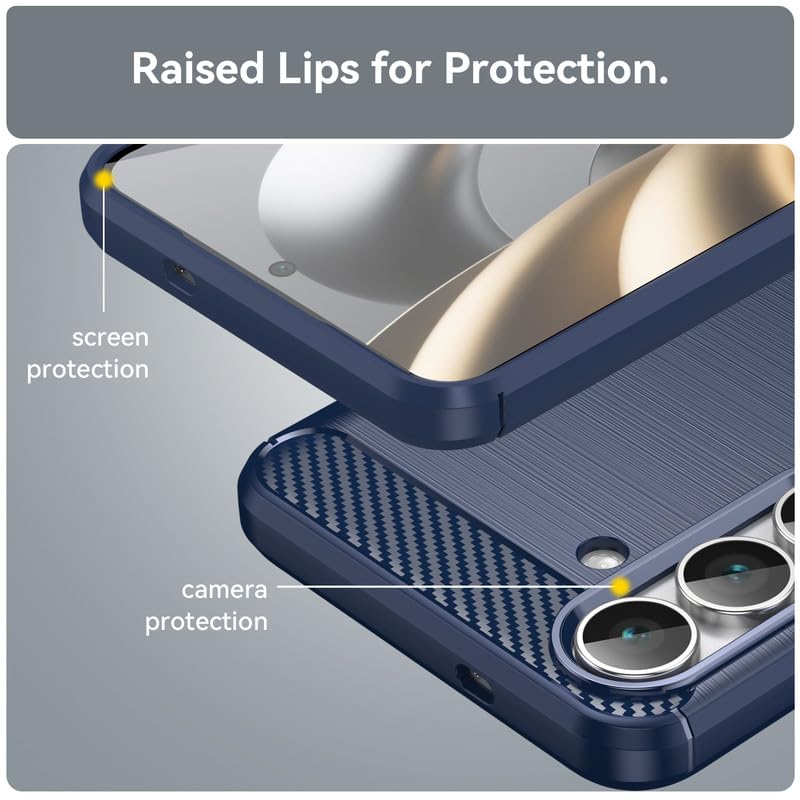 Image of Hybrid Carbon Fiber Back Case for Samsung Galaxy S25 FE (Blue)
