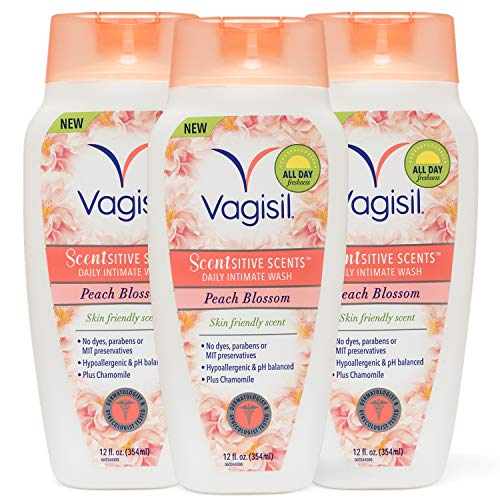 Vagisil Scentsitive Scents Daily Intimate Feminine Vaginal Wash for Women, Peach Blossom Scent