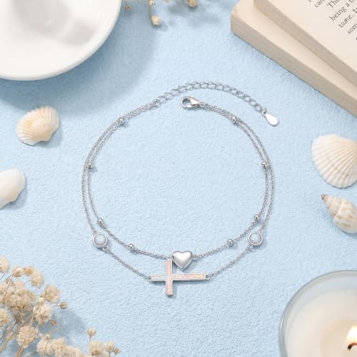 Image of S925 Sterling Silver Anklet for Women Adjustable Plus Foot Ankle Bracelet