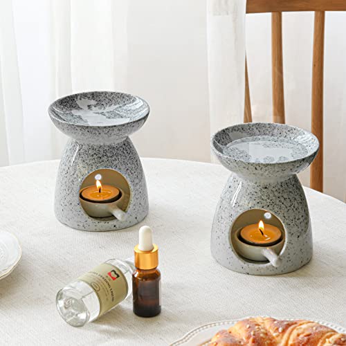 Comsaf Essential Oil Burner Wax Melt Burner With Candle Spoon, Aromatherapy Aroma Burner Ceramic Oil Diffuser Candle Tealight Oil Warmer Yoga Spa Home Bedroom Decor Christmas Housewarming Gift #TOP1