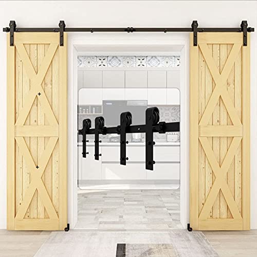 Kit de quincaillerie pour porte coulissante en acier forgé et rail durable