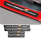 ABSWER 4PCS Car Door Sill Protector Fit for Bronco Carbon Fiber Sticker Door Entry Guard Threshold S