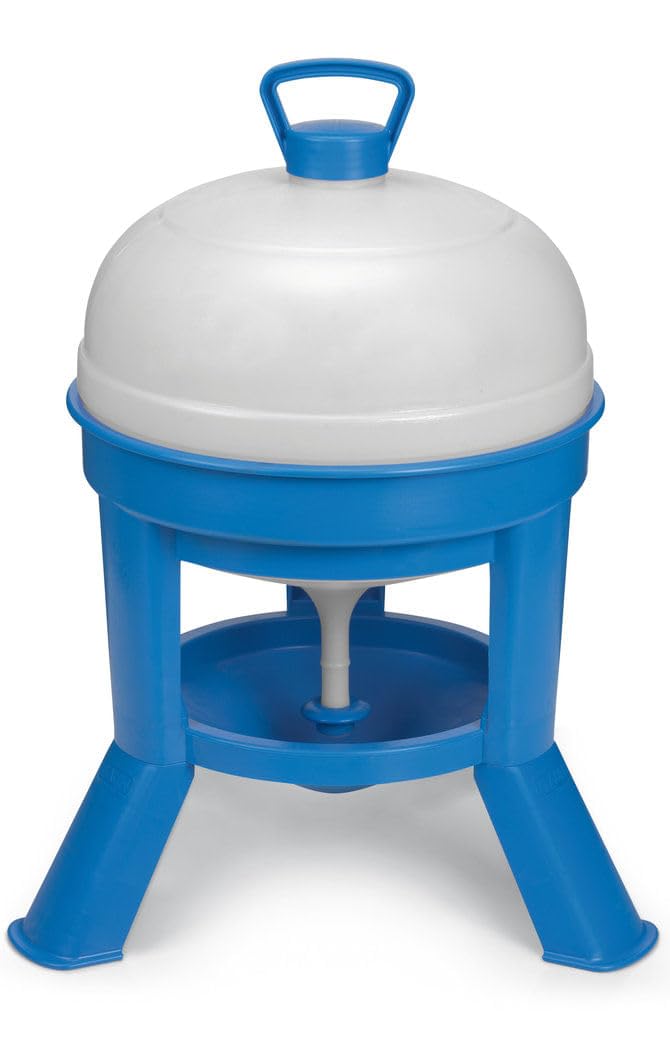 Gaun Suministros Para Jaulas Bebedor De Aves De Corral Con Piernas 20 L Azul Con Sifón