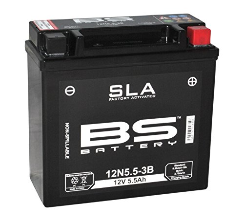 Batería de moto BS Battery 300840 12 N5.5 – 3B de alta resistencia negra