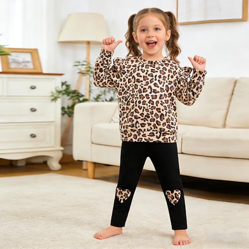 Image of RETSUGO Little Girls 2 Piece Clothing Sets Toddler Unicorn Sweatshirts and Leggings Cotton Fall Winter Casual Outfits 3-8T