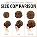 AISI QUEENS Synthetic Afro Puff Drawstring Ponytail Bun Extension Hairpieces Updo Hair Extensions Short Kinky Curly Hair Large Size（1B/30#）
