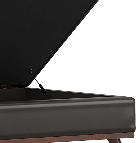 Miniatura 33 de SIMPLIHOME Owen - Bandeja rectangular moderna de mediados de siglo de 34 pulgadas de ancho, otomana pequeña para almacenamiento de mesa auxiliar, en