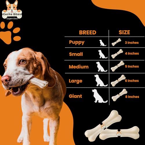 Image of Excite Bites Dog Rawhide Pressed Bones Mega Pack (Dog Chews) (Size 5 inch) (12 Pcs),All Life Stages