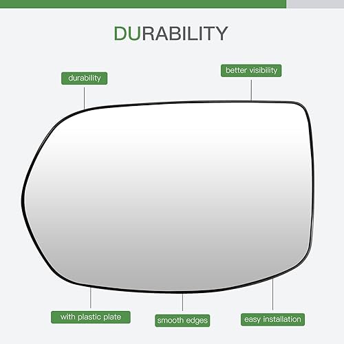 Miniatura 6 de SCITOO Espejo retrovisor lateral de cristal para conductor lateral izquierdo para Honda CR-V 2007-2011 sin calefacción, cromo plano, repuesto