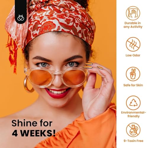 Image of Beetles Gel Nail Polish - Luminous Orange Glow in the Dark Gel Polish, Soak Off Uv LED Nail Lamp Nail Art Manicure Salon DIY Home 0.5Oz