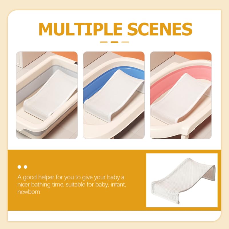 ibasenice Baby Bath Support Net Mesh Seat Ergonomic Infant Bath Pad for Newborns and Toddlers 18.11X9.45X5.71 Inches Comfortable Non-Slip Bathing Aid for Baby Shower