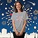 IFQ Womens American Flag Shirt USA Fireworks Patriotic Print T-Shirt 4th of July Crewneck Tee