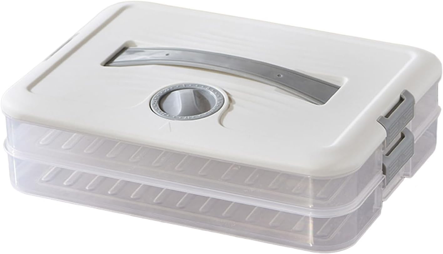 Practical Lockable Dumpling Storage Container Food Keeper with Lid Freezer & Refrigerator Safe Ideal for Frozen Dumplings and Food Storage Durable Dumpling Box