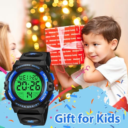 Image of Kids Watch,Boys Watch for 3-15 Year Old Boys,Digital Sport Outdoor Multifunctional Chronograph LED 50 M Waterproof Alarm Calendar Analog Watch for Children with Silicone Band,Kids Gift