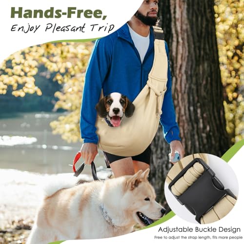 Pawaboo Hundetragetasche Welpen, Transporttasche für Klein Hund Katze, Khaki