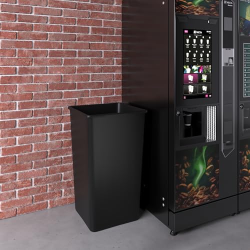 Image of 50 Gallon Black Square Commercial Trash Garbage Can | Outdoor Office Restaurant School Kitchen