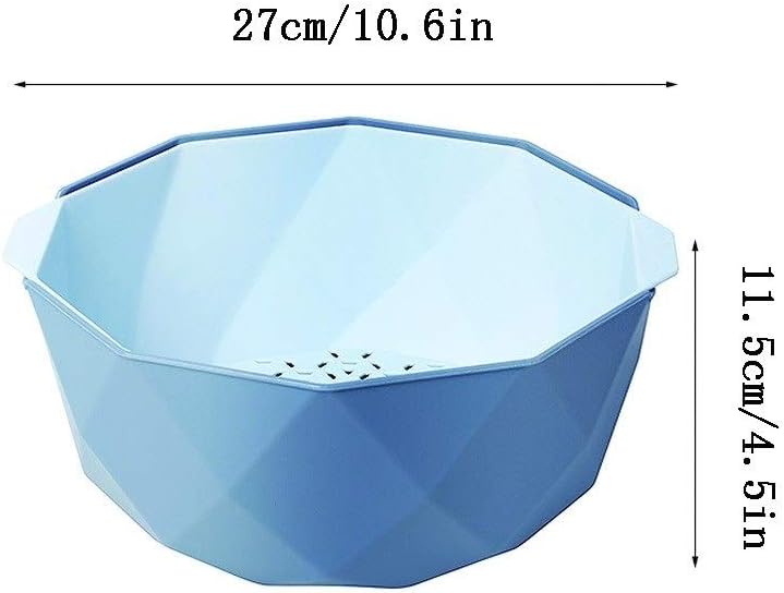 Double Layer Colander of Round Strainer Perfect for Draining Pasta Washing Vegetables and Fruits Kitchen Plastic Drain Bowl(Green)
