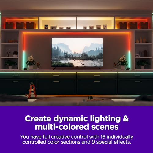 Image of Roku Smart LED Light Strip+, 32.8ft - Color Options with Adjustable Brightness & Temperature - Peel & Stick WiFi Smart Strip Lights Works with Roku Voice, Alexa & Google Assistant - Smart Home Product