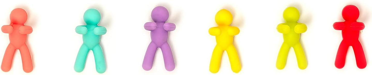Legami - Set of 6 Wine Glass Markers Reusable Cute Functional 1.5 x 3 cm Over the Top