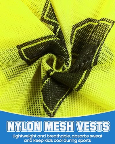Image of Suhine 48 Pcs Adult Pinnies for Sport Soccer Nylon Mesh Scrimmage Vest Mesh Basketball Football Team(Cute Color,XXL)