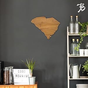 Totally bamboo south carolina state shaped bamboo serving cutting board  urban country home decor