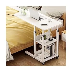 WJFTODAY Überbetttisch mit 2-lagigem Regal