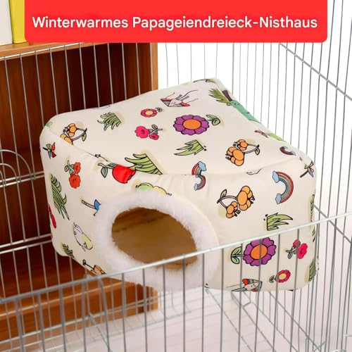 Zubehors Nistkasten Für Sittiche | Warme Schlafhütte Mit Kuschelhängematte | Schutzhütte | Für Sittiche Nymphensittiche Finken Und Außenbereich Garten Terrasse Und Hinterhof