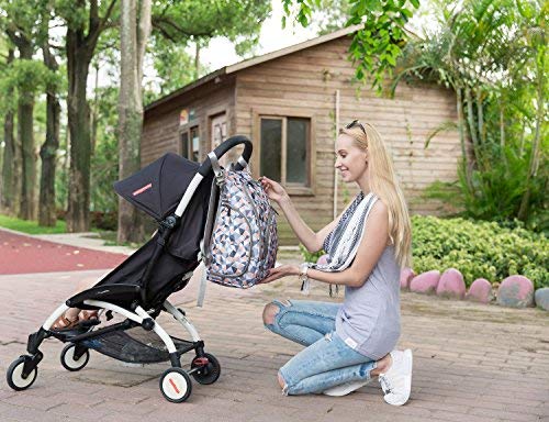 ECOSUSI Diaper Backpack Fully-Opened Baby Nappy Bag with Changing Pad Maternity Bag (Orange)