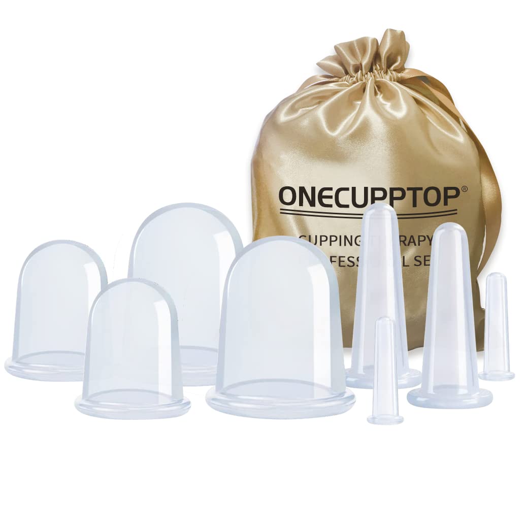 Cupping Therapy Sets 8 Pcs Silicone Vacuum Suction Massage Anti Cellulite Cups Body and Face Massage Cupping Set