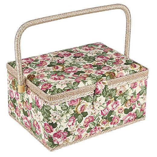 Large Sewing Basket with Accessories, Sewing Organizer Box for Sewing Supplies and DIY Crafting Tools Storage, Sewing Kit Tools for Sewing Mending