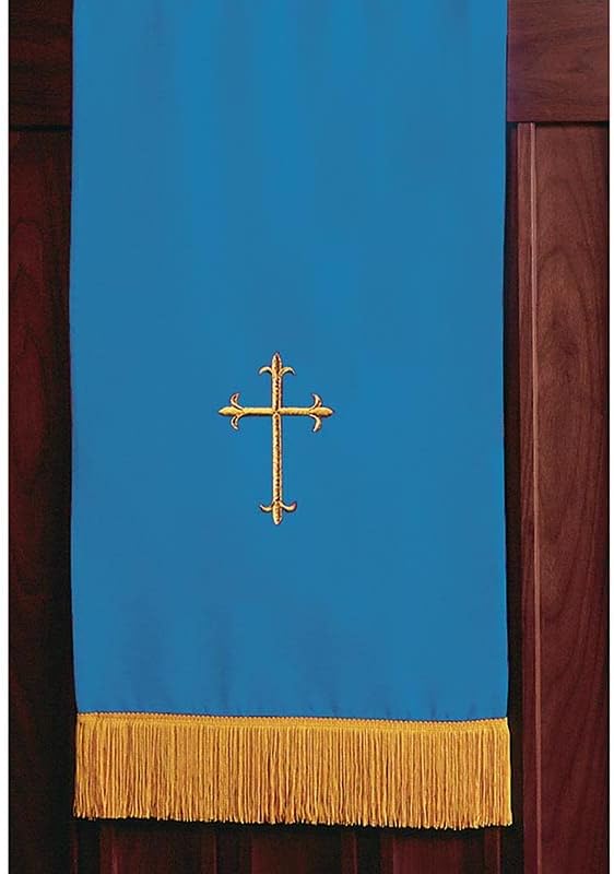 Miniatura 3 de unisex-child Pulpit Scarves - Reversible Lectern Banner Embroidered With Gold Latin Cross