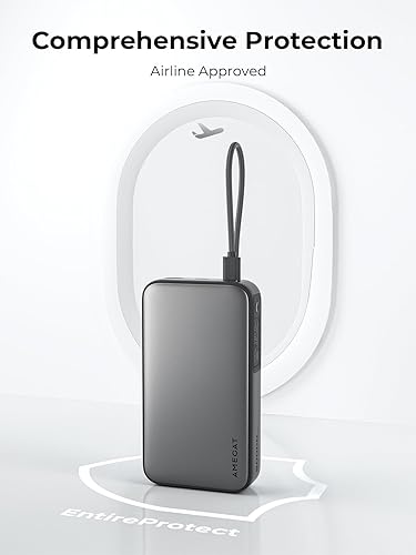 Miniatura 7 de Cargador portátil de 20000 mAh, 100 W PD de carga rápida con cable USB C integrado, pantalla digital inteligente, paquete de batería para