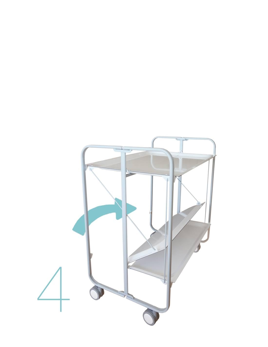 DON HIERRO Carrello da cucina pieghevole grigio con ruote BAUHAUS 2 ripiani