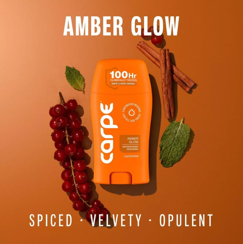 Carpe Women's 100HR Sweat & Odor Control Antiperspirant Deodorant - Amber Glow - 1.76oz: Paraben-Free, Vegan, Cream