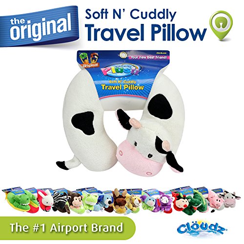 Image of Cloudz Kids Plush Animal Neck Pillows - Cow
