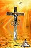  Crucifix bois Christ métal doré