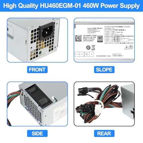 Alimentatore H460EBM-00 460W adatto per Dell Optiplex 3050 5050 5060 5080 5090 Vostro 3667 7050 7060 7070 7080 7090, Insprion 3668 3669 Vostro 305 0MT 7060MT 7070MT 7080MT G5-5090 XPS 8940 MT - Alimentatore - Immagine 5